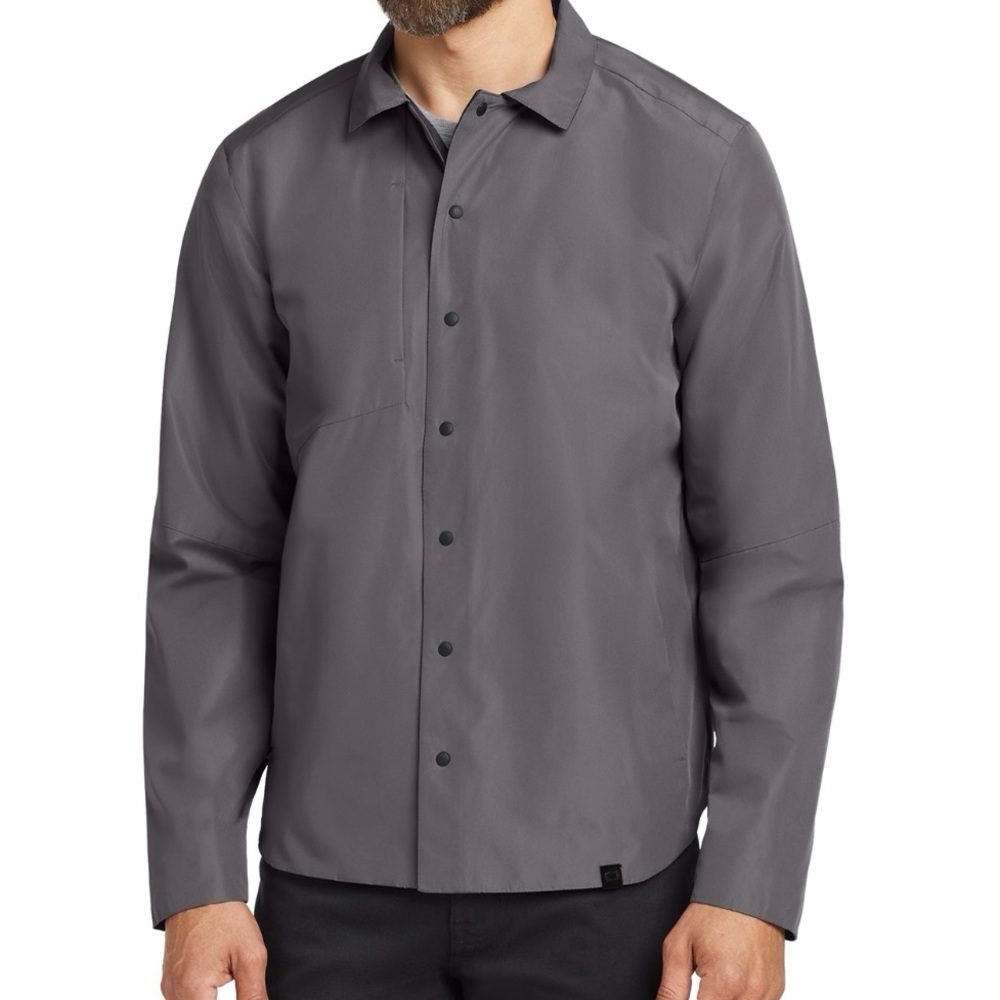 NWOT: OGIO- Reversible Gray/Black Lightweight Shirt Jacket with Classic Collar